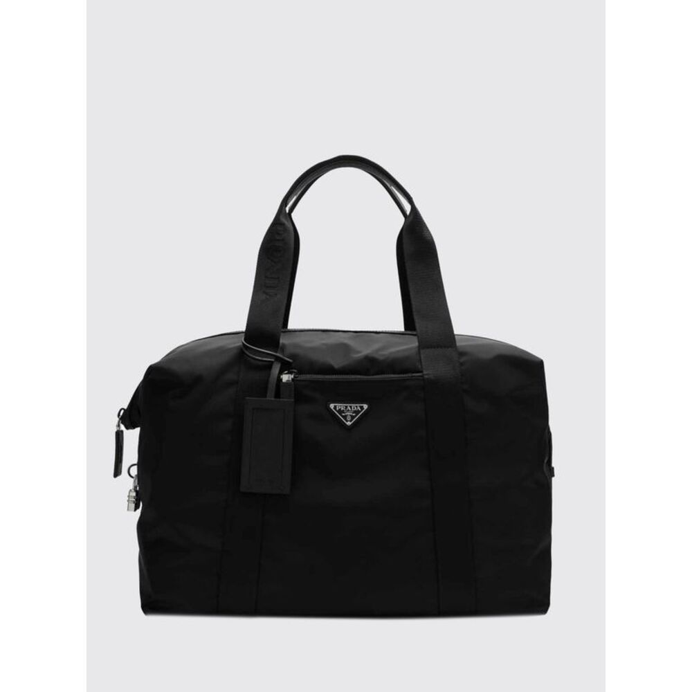 Prada Men Black Re-Nylon And Saffiano Travel Bag Prada